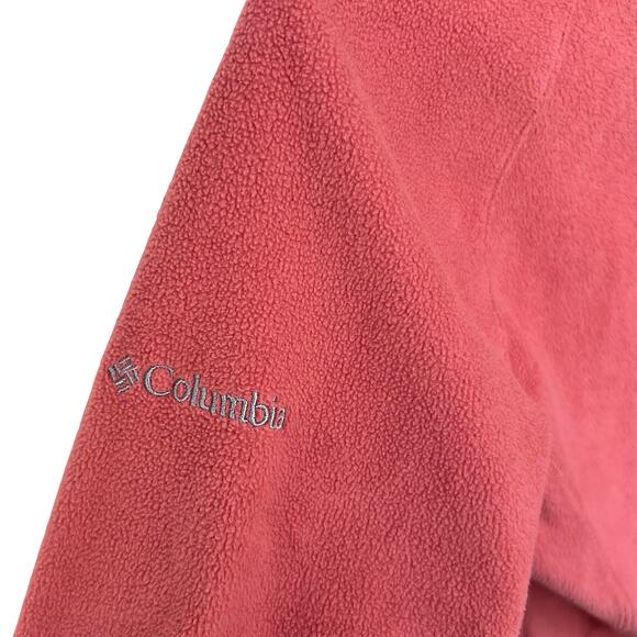 Columbia Womens Peach Fleece Quarter Zip Pullover Medium Lightweight Soft Cozy - Picture 5 of 6